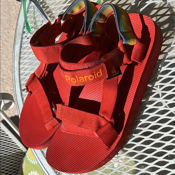Polaroid Teva Red Sandals UK 42 Mens 9 Women 11 - Picture 2 of 7